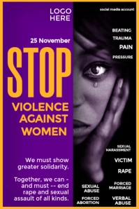 Stop Violence Against Women Design โปสเตอร์ template