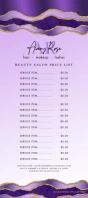 Violet Gold Marble Agate Beauty Salon Price List Rack Card template