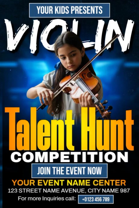 Violin Competition Poster template