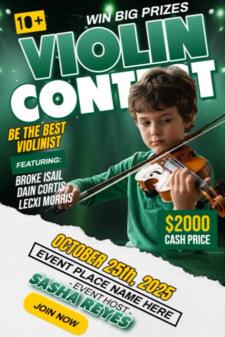 Violin Contest Poster template