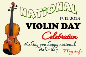 Violin day celebration design template Etichetta
