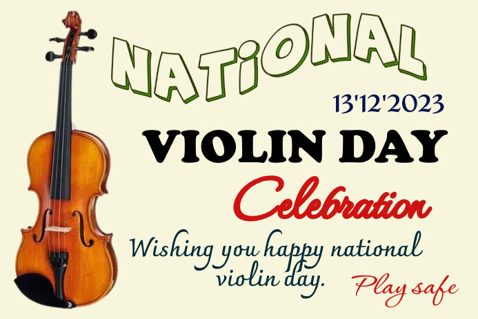 Violin day celebration design template Rótulo