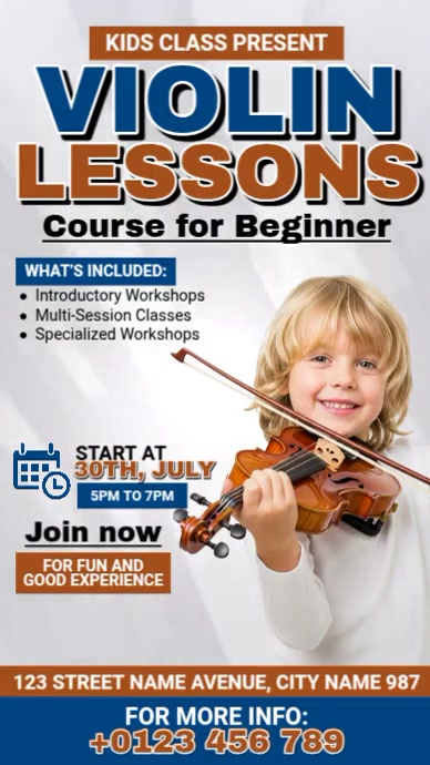 Violin Lesson Facebook Story template