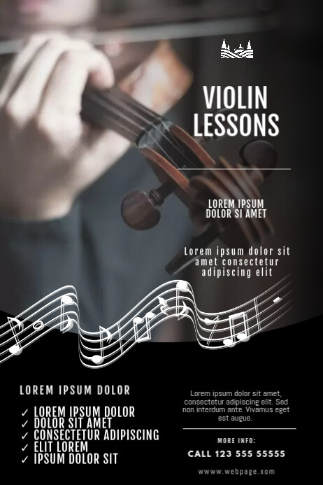 Lesson Flyer Viola Copy of Violin Lessons Flyer Design Template | PosterMyWall