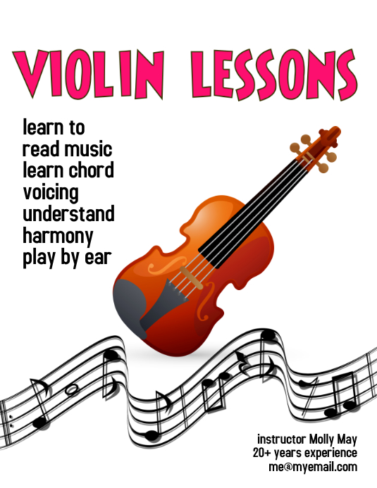 Cello Lessons Posters violin lessons flyer template | PosterMyWall