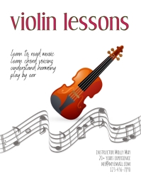 Lesson Flyer Viola violin lessons flyer template | PosterMyWall