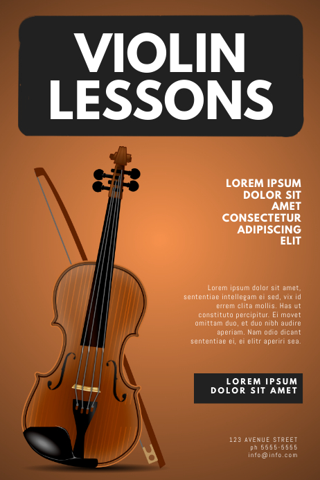 Folleto De Plantilla De Volante De Lecciones De Violin Postermywall
