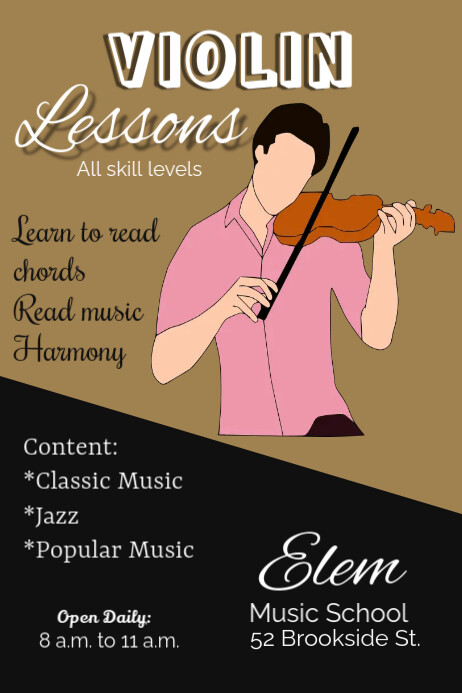Cello Lessons Posters Violin Lessons Template | PosterMyWall