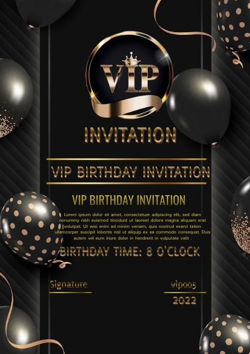 VIP Birthday invitation card Template | PosterMyWall
