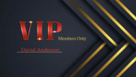 Black Luxury Black and Gold VIP Members Only Card Template Business Card