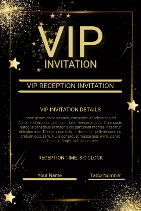 Hitam Vip Invitation Poster Templat | PosterMyWall