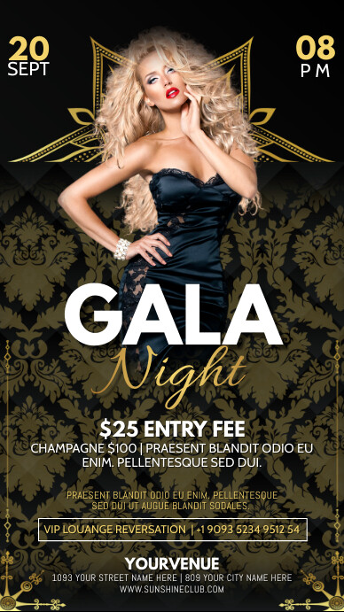VIP Gala Prom Gala Night Flyer Template | PosterMyWall