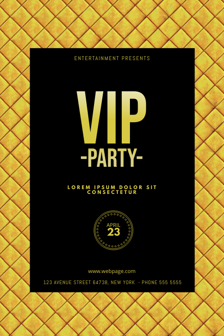 Black Vip Party Posters Template | PosterMyWall