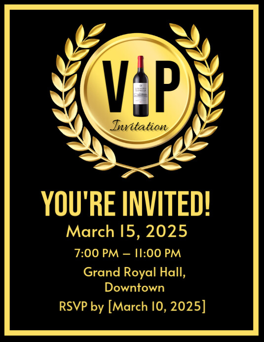 Vip Guest Invitation Folheto (US Letter) template