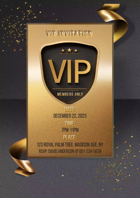 Copy of VIP Invitation Card Template | PosterMyWall