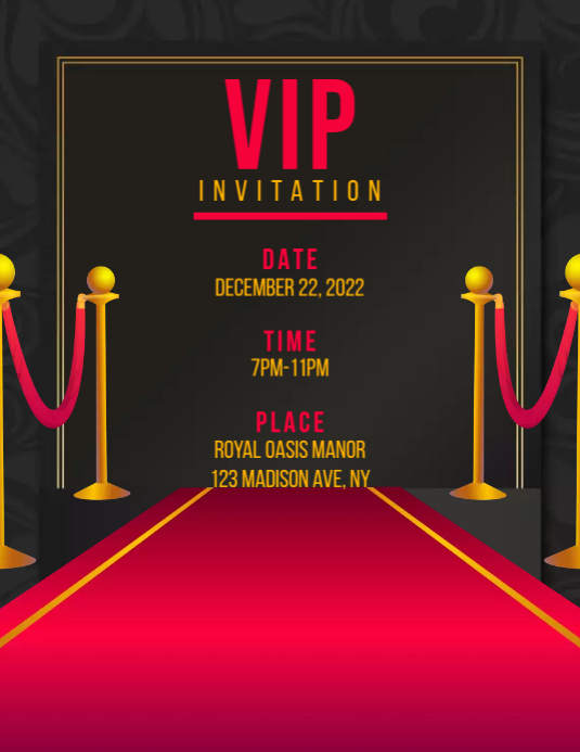 Copy of VIP Invitation Card Template | PosterMyWall