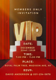 Red VIP Invitation A5 Template