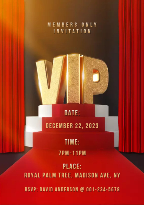Copy of VIP Invitation Card Template | PosterMyWall