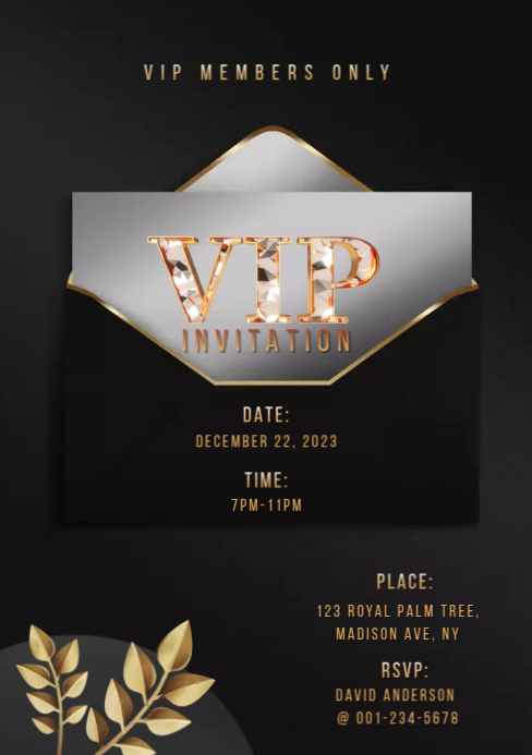 Copy of VIP Invitation Card Template | PosterMyWall