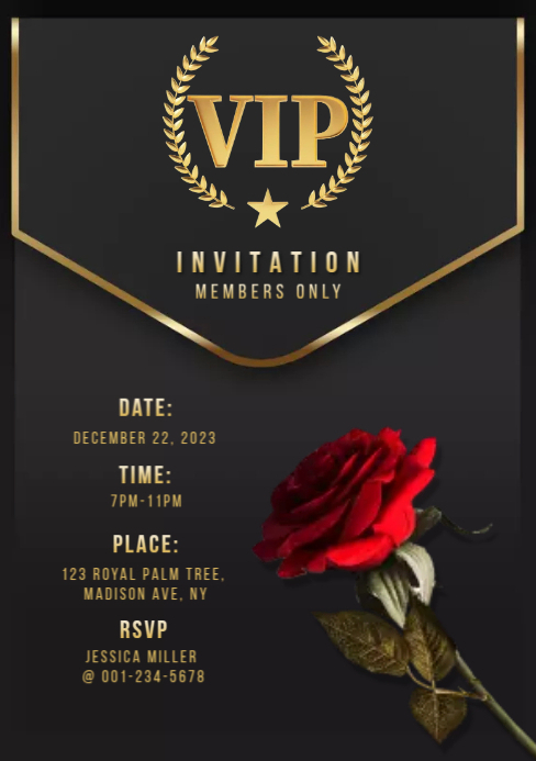 Copy of VIP Invitation Card Template | PosterMyWall