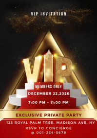 Black VIP Invitation A5 Template