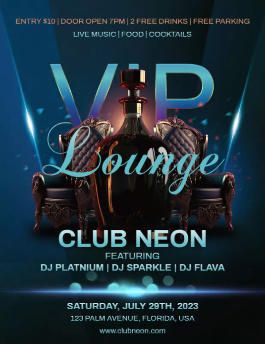 VIP Lounge Flyer Template | PosterMyWall
