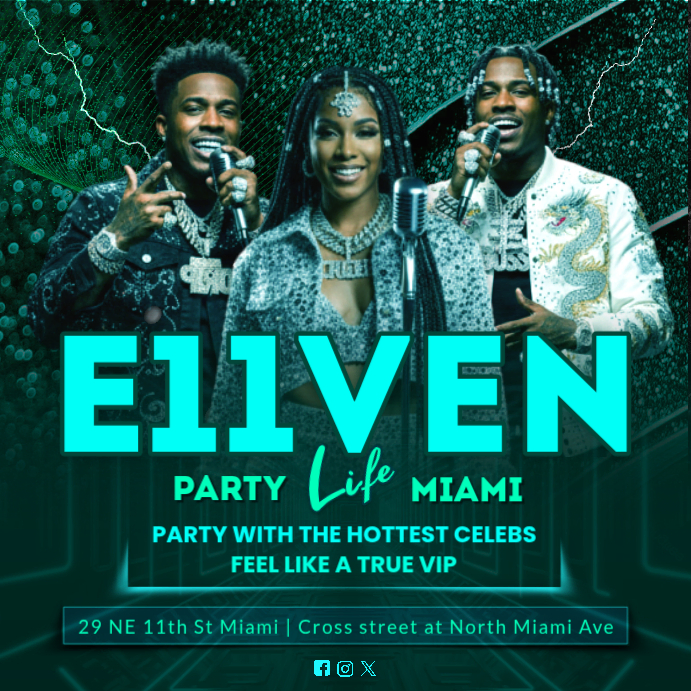 VIP Miami Nightclub Concert Party Poster Template | PosterMyWall