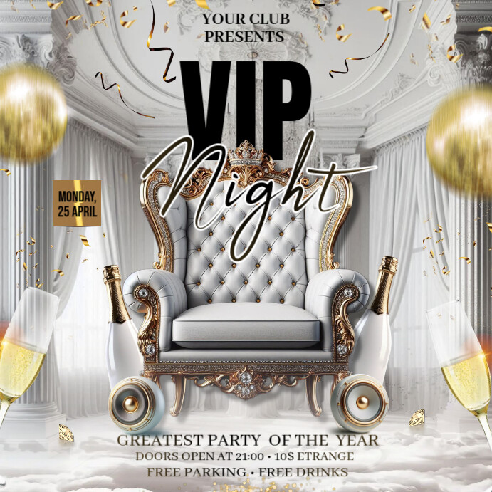Vip Night Cursive Vip Night Template | PosterMyWall