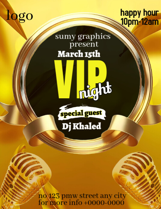 Vip Night Cursive Vip night party Template | PosterMyWall
