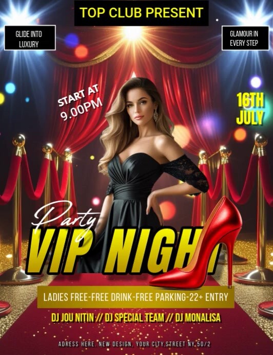 VIP NIGHT PARTY TEMPLATE 传单(美国信函)