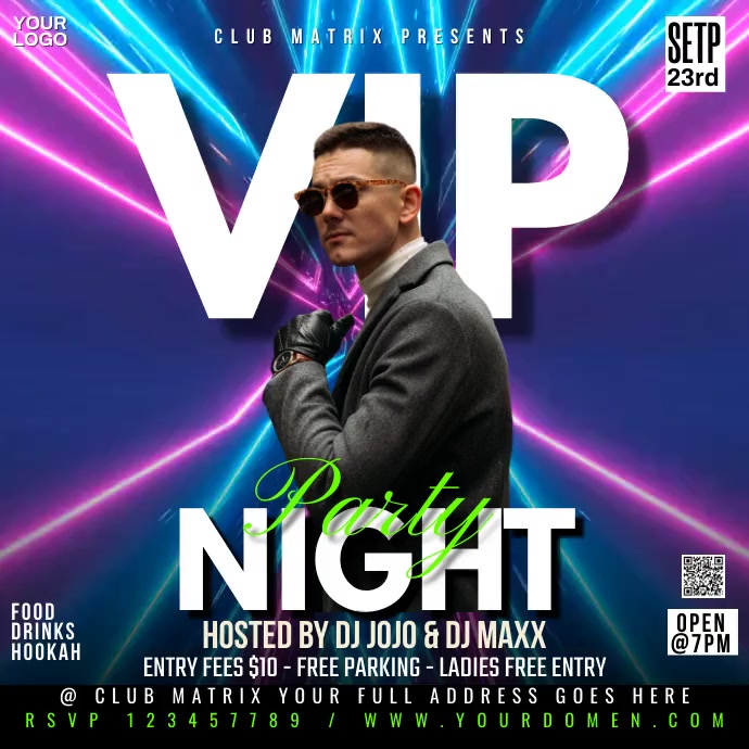 Plantilla de Vip Party Night Instagram Ad | PosterMyWall