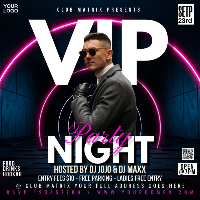 VIP PARTY NIGHT Template | PosterMyWall