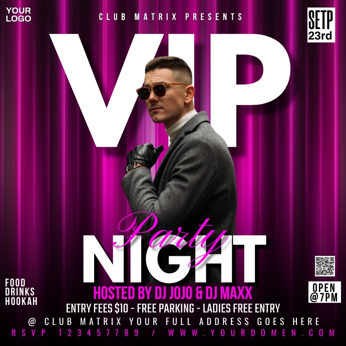 VIP PARTY NIGHT Template | PosterMyWall