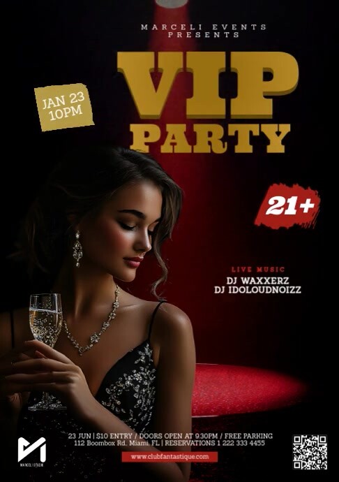 Plantilla de VIP Party Video Flyer Template | PosterMyWall