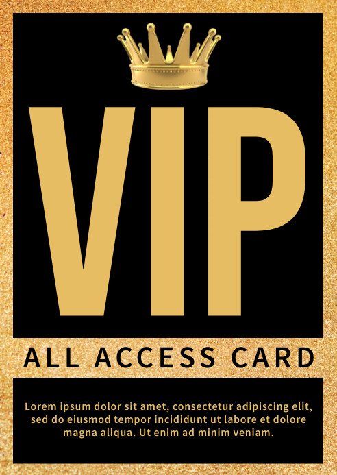 Ad Vip Vip pass admission with glittering stripe Template | PosterMyWall