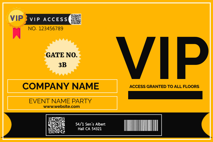 Copy of VIP PASS | PosterMyWall