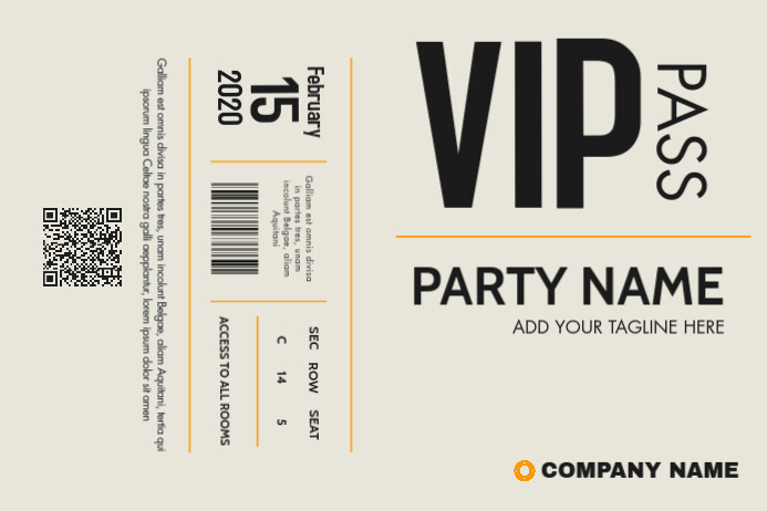 Copy of vip pass template design ticket | PosterMyWall