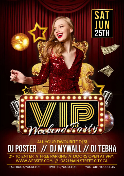 VIP Weekend Party Flyer / Poster Template | PosterMyWall