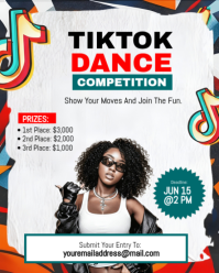 Viral TikTok Dance Competition & Social Media Challenge Flyer Template Instagram Portrait