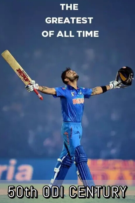 Virat kohli 50th ODI century Póster template