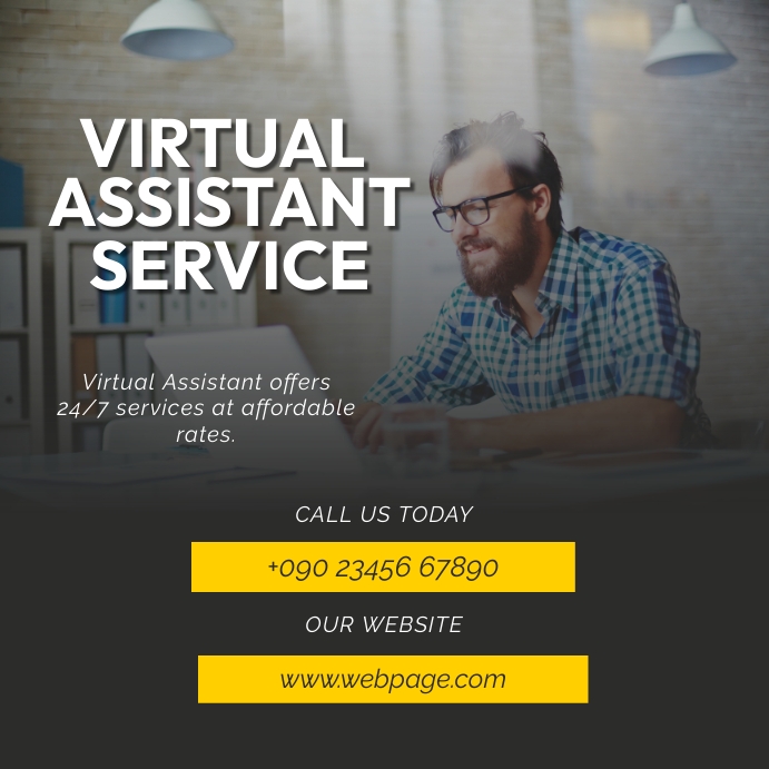 VIRTUAL ASSISTANT BANNER Template | PosterMyWall