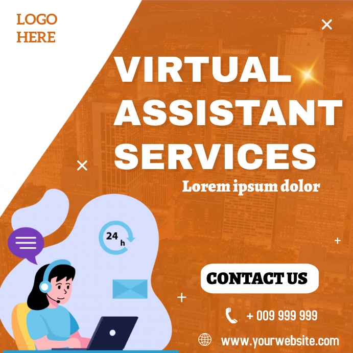Virtual assistant Template | PosterMyWall