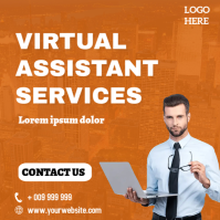 Merah Virtual Assistant Services Instagram Post Template