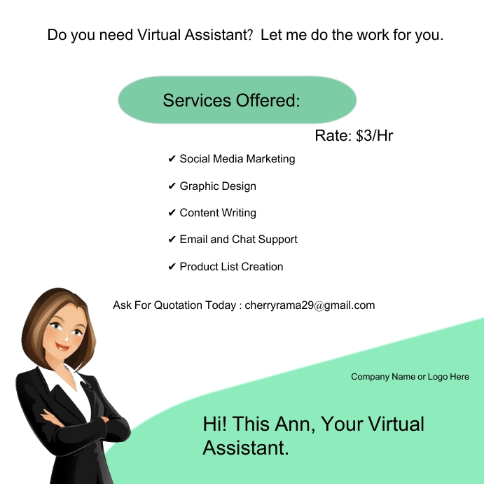 Virtual Assistant Flyer Template | PosterMyWall