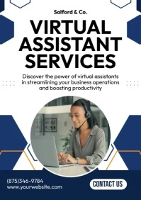 Virtual Assistant Services A4 template