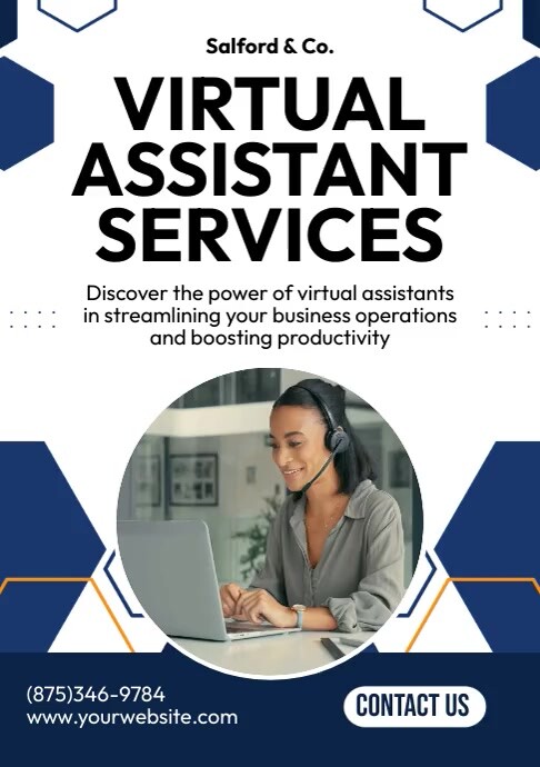 Virtual Assistant Posters Virtual Assistant Services A4 Template | PosterMyWall