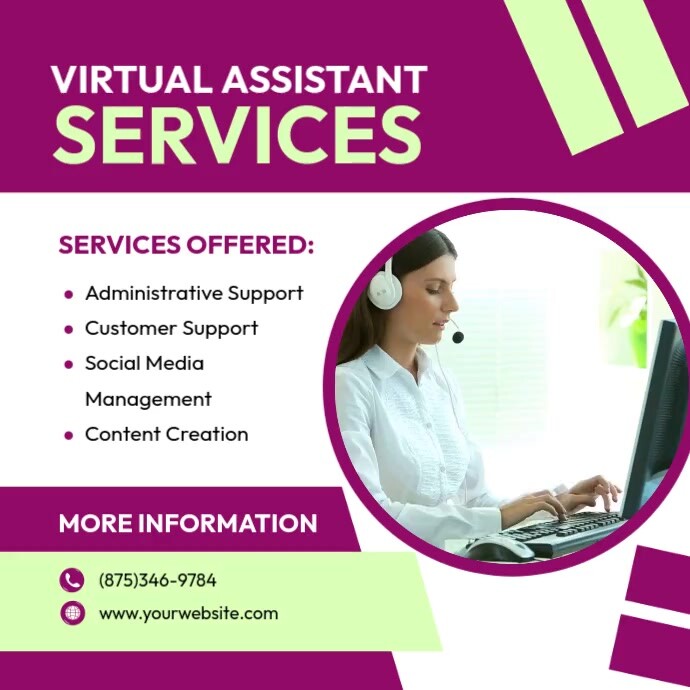 Virtual Assistant Services Template | PosterMyWall