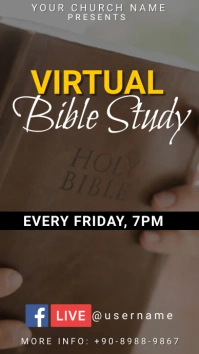 virtual Bible study, Bible study Ecrã digital (9:16) template