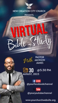 Virtual Bible Study Poster Digital Display (9:16) template
