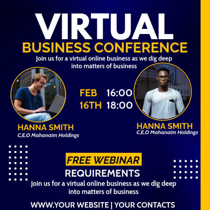 Virtual Flyer virtual business conference flyer Template | PosterMyWall